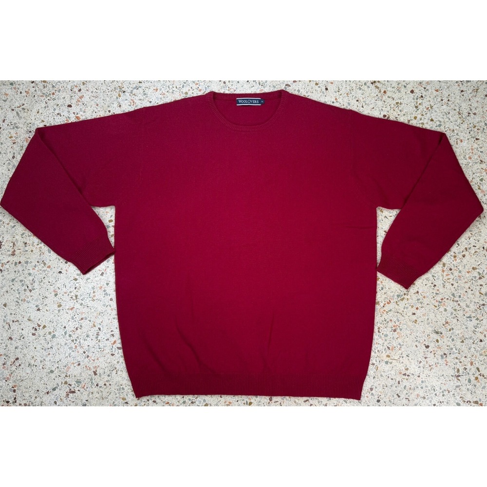 Woolovers Men's 100% Pure Wool Red Long Sleeve Sweater Size XL